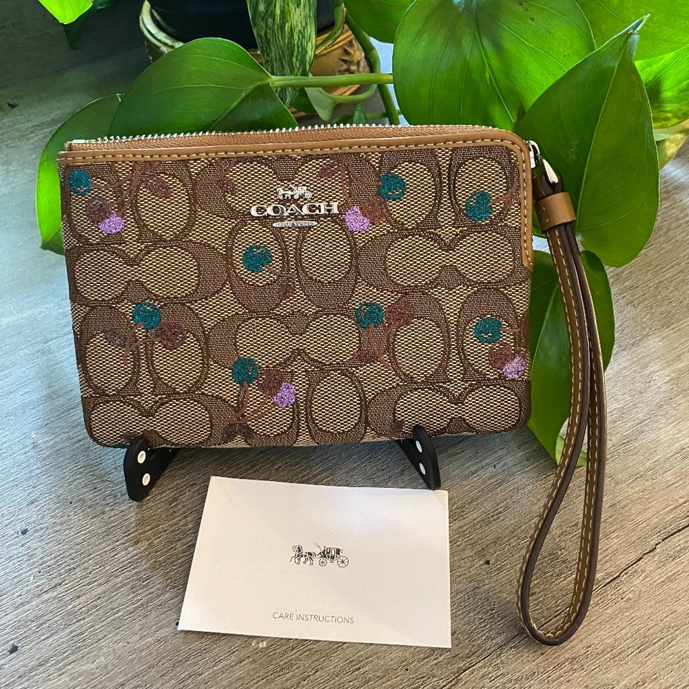 Coach Cherry Print Wristlet
